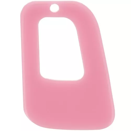 Pendente geometrico cavo in acrilico opaco 26x18 mm - Rosa antico x1