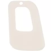 Pendente geometrico cavo in acrilico opaco 26x18 mm - Crema x1