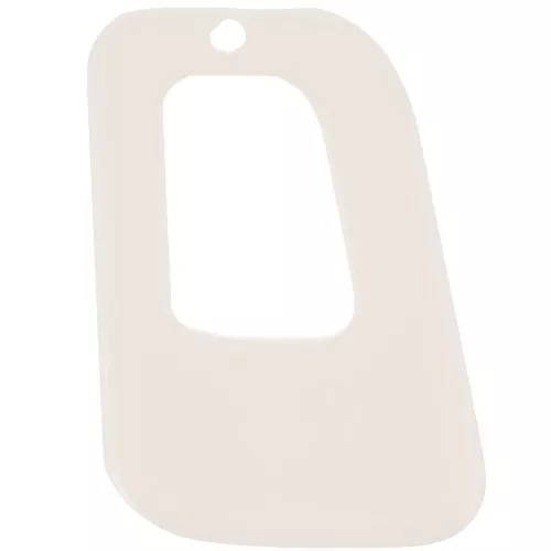 Pendente geometrico cavo in acrilico opaco 26x18 mm - Crema x1