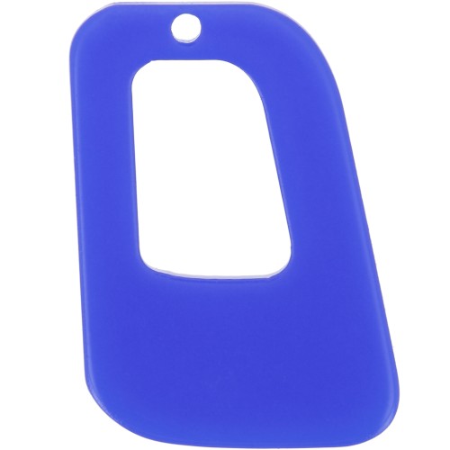 Pendente geometrico scavato in acrilico trasparente 26x18 mm - Royal Blue x1