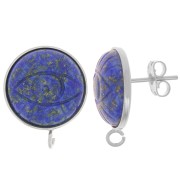 Orecchini per cabochon flat back 16mm - anello aperto - Placcatura arg fino x2