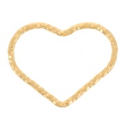 Distanzaiatore cuore con diamante 11x14 mm - Argento 925 dorato con oro fino x1