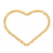 Distanzaiatore cuore con diamante 11x14 mm - Argento 925 dorato con oro fino x1