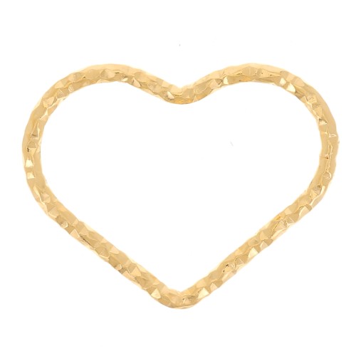 Distanzaiatore cuore con diamante 11x14 mm - Argento 925 dorato con oro fino x1