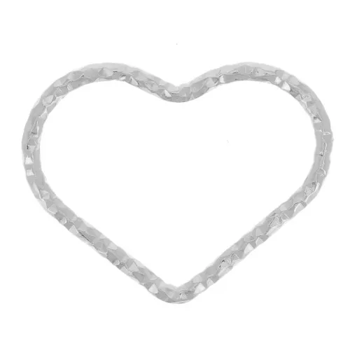 Distanziatore cuore con diamante 11x14 mm - Argento 925 x1
