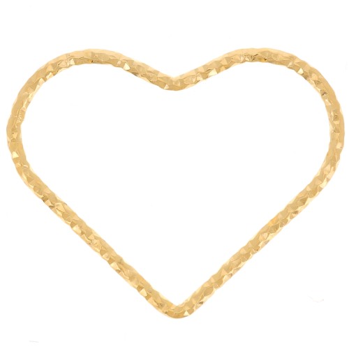 Distanziatore cuore con diamante 16x20 mm - Argento 925 dorato con oro fino x1