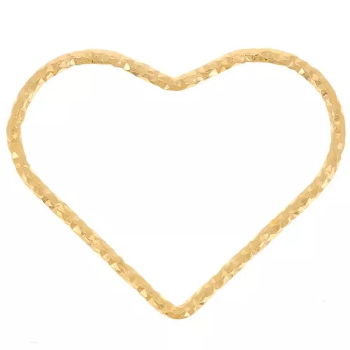 Distanziatore cuore con diamante 16x20 mm - Argento 925 dorato con oro fino x1
