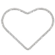 Distanziatore cuore con diamante 16x20 mm - Argento 925 x1