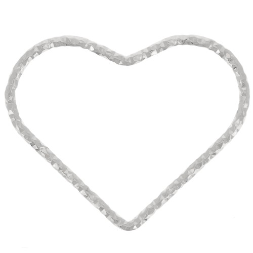 Distanziatore cuore con diamante 16x20 mm - Argento 925 x1