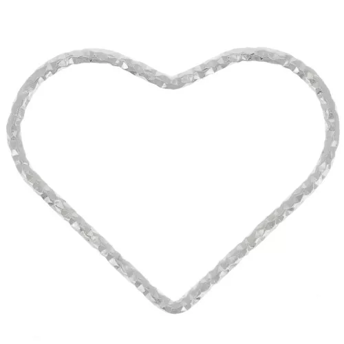 Distanziatore cuore con diamante 16x20 mm - Argento 925 x1