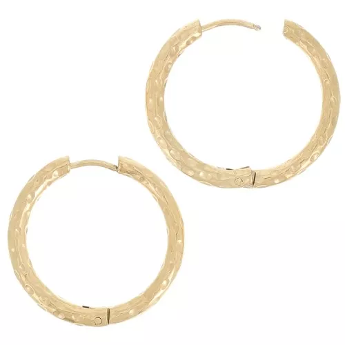 Rosette martellate 26 mm - Filo 3 mm - Acciaio inox 304L Dorato x2