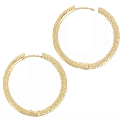 Monachelle tonde lisce e martellate da 31 mm - Acciaio inossidabile 304 dorato x2
