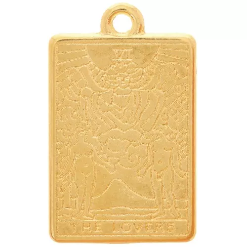 Pendente tarocchi 23x14 mm - Amanti - Dorato in oro fino x1