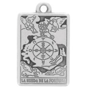 Pendente tarocchi 23x14mm - La ruota della fortuna - Placcatura argento antico|raw }}