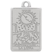 Pendente con i tarocchi 23x14 mm - La Luna - Placcatura in argento antico x1|raw }}