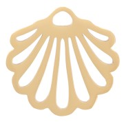 Ciondolo a forma di conchiglia traforata 14,5x15 mm - Acciaio inossidabile 304 Dorato x1