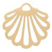 Ciondolo a forma di conchiglia traforata 14,5x15 mm - Acciaio inossidabile 304 Dorato x1