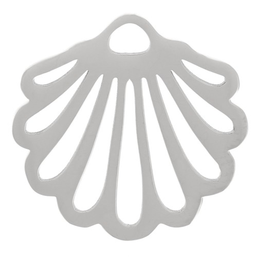 Ciondolo a conchiglia traforata 15x16 mm - Acciaio inossidabile 304 x1