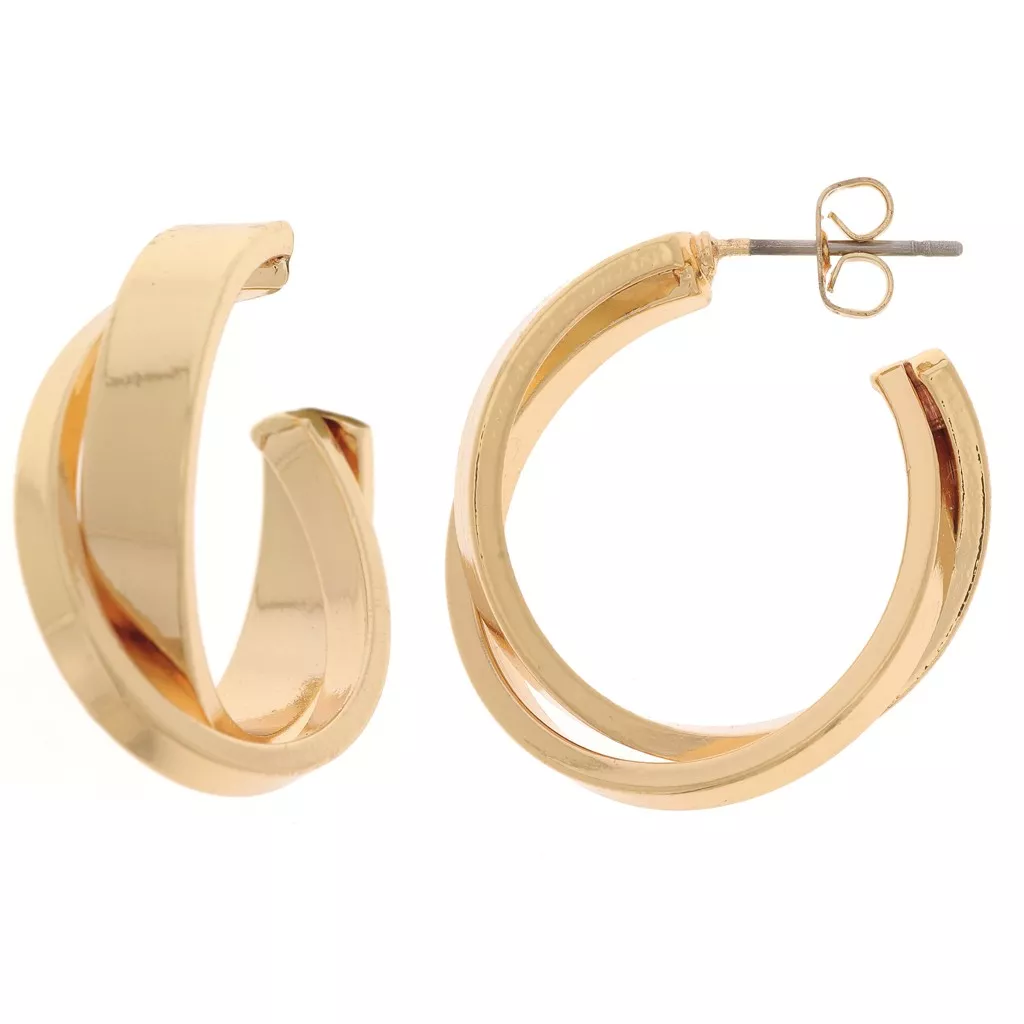 Orecchini a cerchio in oro giallo 18k, diametro 3 cm