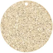 Pendente rotondo in plexiglas da 36 mm - Glitter dorato x1