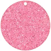 Pendente rotondo in plexiglas da 36 mm - Glitter rosa x1