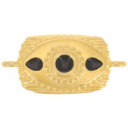 Distanziatore rettangolare testurizzato 26x12 mm e resina epossidica - Oro fino - Nero x1