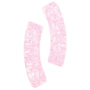 Perline tubolari acriliche trasparenti 32x8mm con effetto crackle - Rosa chiaro x6