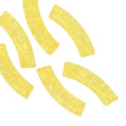Perline acriliche opache a tubo curvo 32x8 mm effetto crackle - Giallo x6|raw }}
