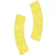 Perline acriliche opache a tubo curvo 32x8 mm effetto crackle - Giallo x6