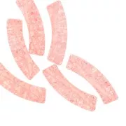Perline tubolari curve in acrilico opaco 32x8 mm effetto crackle - Salmon x6