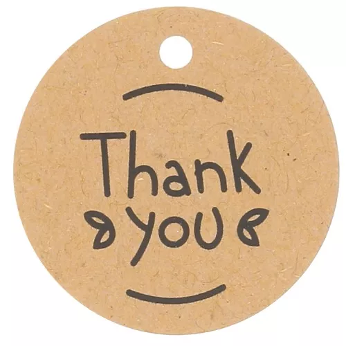 Etichette rotonde 30 mm - Thank You - Kraft x100