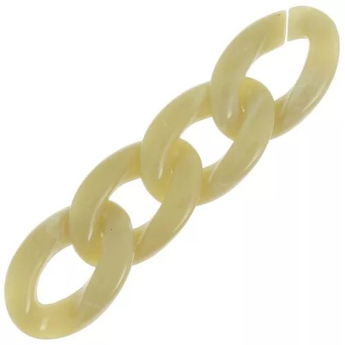 Maglia ovale ritorta in acrilico 29,5x20 mm - Lime marmorizzato - Bianco x1