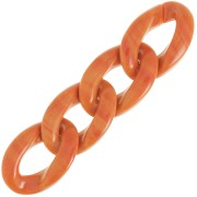 Maglia ovale ritorta in acrilico 29,5x20 mm - Terracotta marmorizzata x1