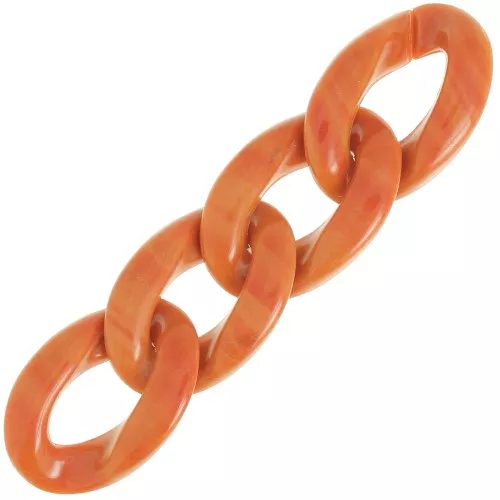 Maglia ovale ritorta in acrilico 29,5x20 mm - Terracotta marmorizzata x1