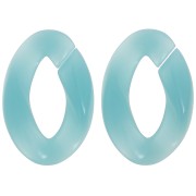 Maglia ovale ritorta in acrilico 29,5x20 mm - Blu laguna x1