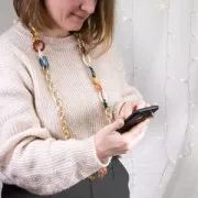 Maglia acrilica ovale ritorta 29,5x20 mm - Rosso x1