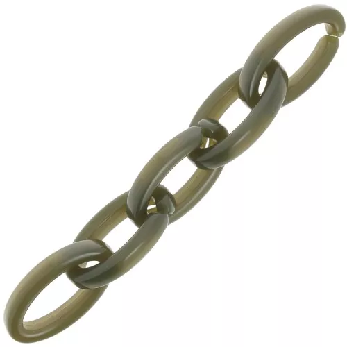 Maglia ovale in acrilico trasparente 35x19 mm - Khaki x1