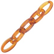 Maglia ovale in acrilico trasparente 35x19 mm - Marmo ambra scuro x1