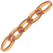 Maglia ovale in acrilico trasparente 35x19 mm - Cognac x1