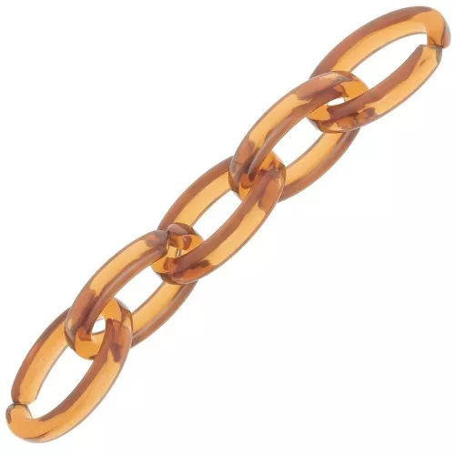 Maglia ovale in acrilico trasparente 35x19 mm - Cognac x1