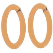 Maglia ovale in acrilico trasparente 35x19 mm - Cognac x1