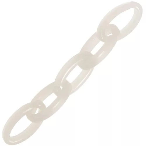 Maglia ovale in acrilico trasparente 35x19 mm - Ecru x1