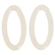 Maglia ovale in acrilico trasparente 35x19 mm - Ecru x1