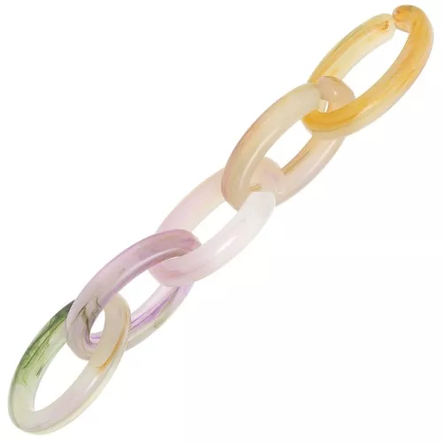 Maglia ovale in acrilico trasparente 35x19 mm - Viola marmorizzato - Verde - Marrone
