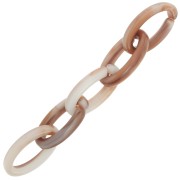 Maglia ovale in acrilico 35x19 mm - Marmo marrone scuro x1