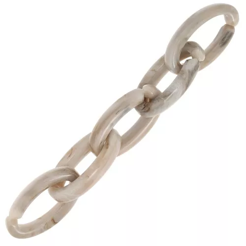 Maglia ovale in acrilico 35x19 mm - Beige marmorizzato - Marrone scuro x1
