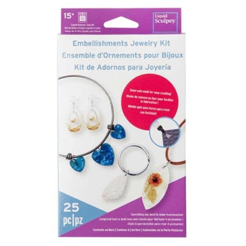 Kit per realizzare 4 accessori - Set di ornamenti per gioielli - Sculpey x1