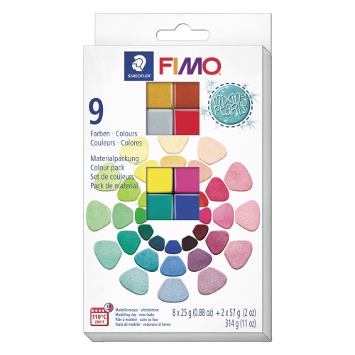 Assortimento di 9 colori per pasta Fimo Soft ed Effect - Mixing Pearls