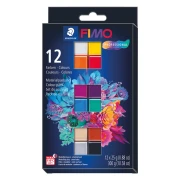 Assortiment de 12 couleurs de Pâte Fimo Professional - Basic