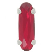 Cristallo incastonato Aurora A4161 Long Classical Oval 15x5 mm Rhodié - Ruby x1|raw }}
